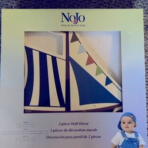 4/$25 ⛵ Cute Wooden Sailboats Wall Plaques Nursery Decor NEW